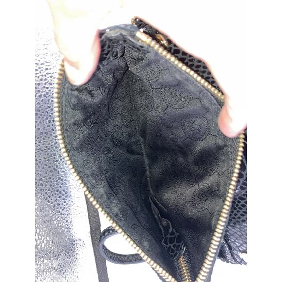 MICHAEL KORS, SMALL BLACK ANIMAL PRINT LEATHER CROSSBOY BAG - Picture 9 of 14